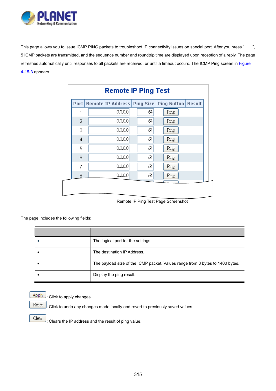 3 remote ip ping test | PLANET WGSD-10020 User Manual | Page 315 / 373