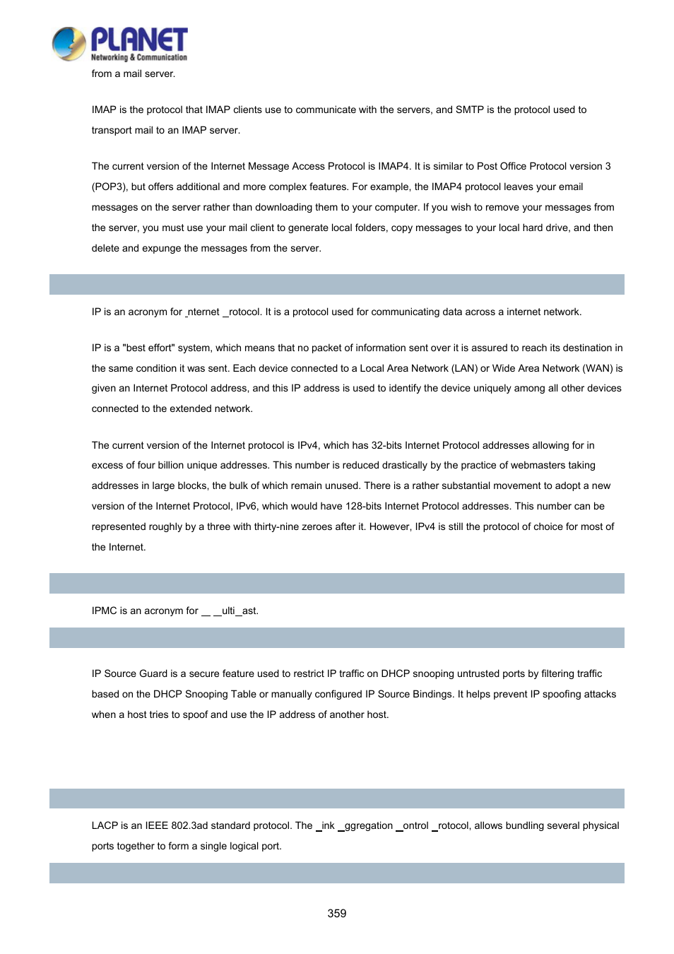 PLANET WGSD-10020 User Manual | Page 359 / 373