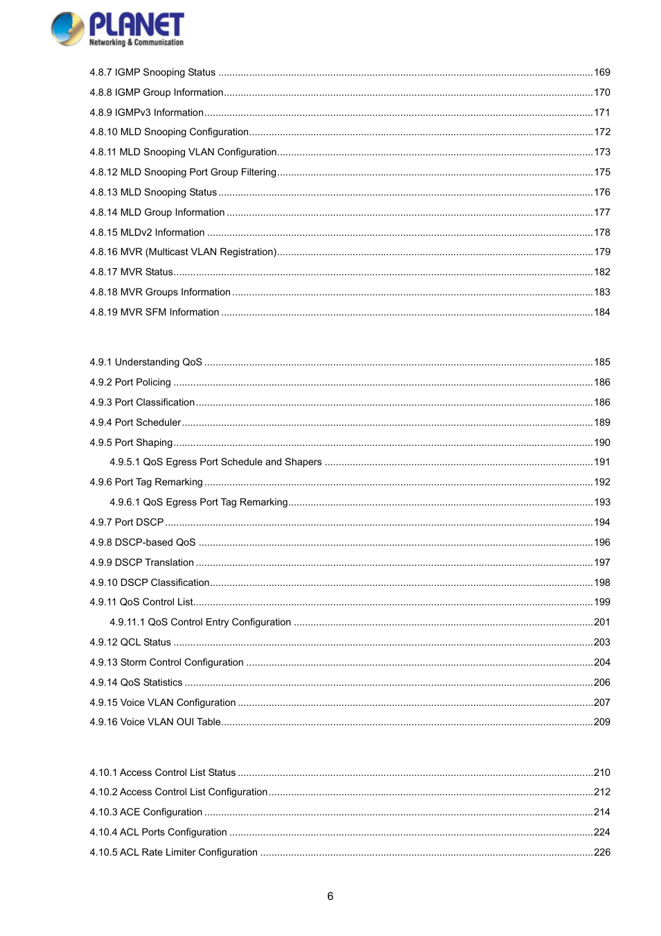 PLANET WGSD-10020 User Manual | Page 6 / 373