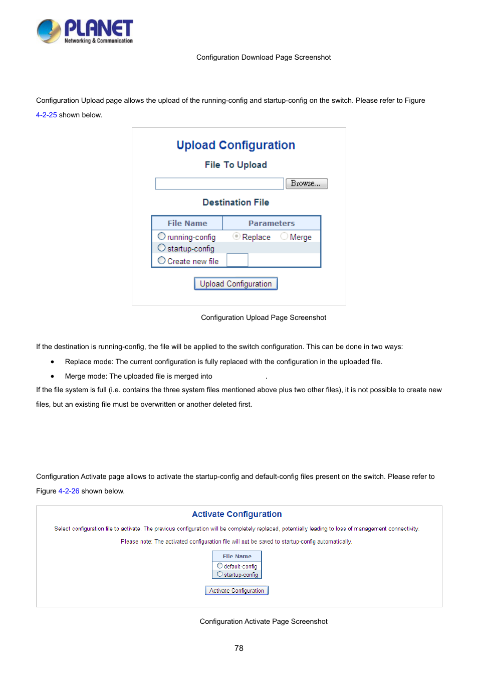 20 configuration upload, 21 configuration activate | PLANET WGSD-10020 User Manual | Page 78 / 373