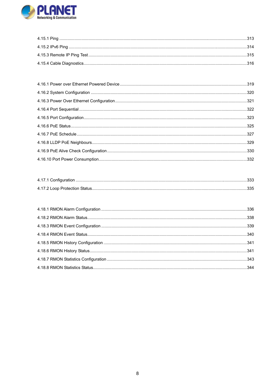 PLANET WGSD-10020 User Manual | Page 8 / 373