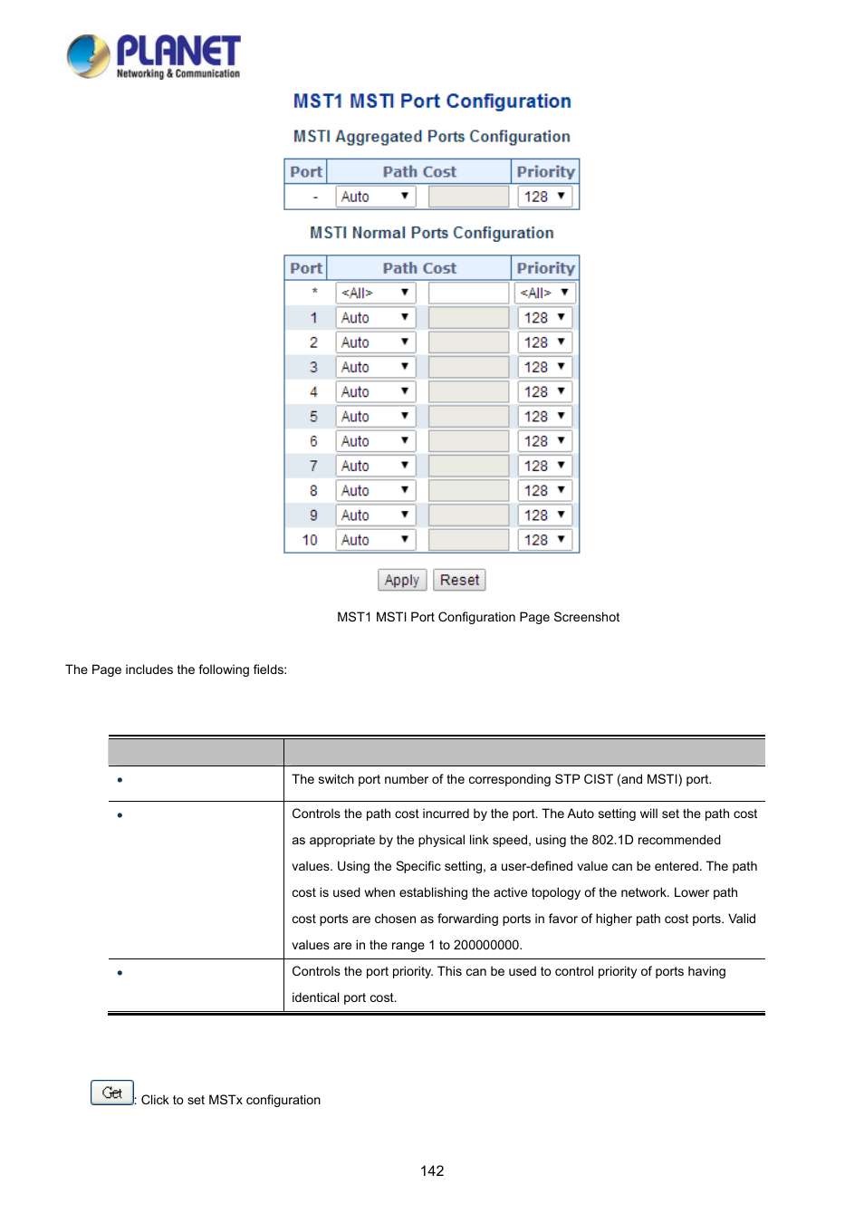 PLANET WGSD-10020HP User Manual | Page 142 / 358