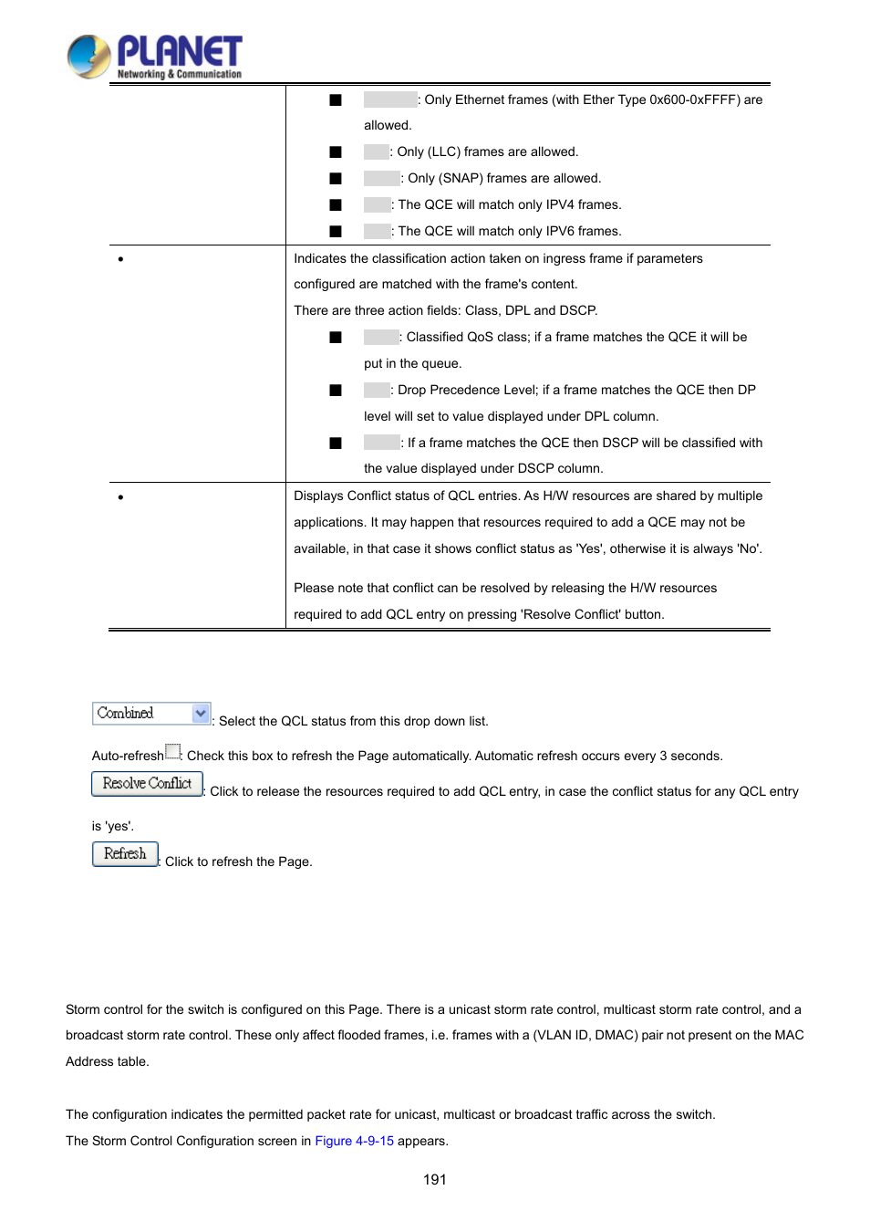 13 storm control configuration | PLANET WGSD-10020HP User Manual | Page 191 / 358