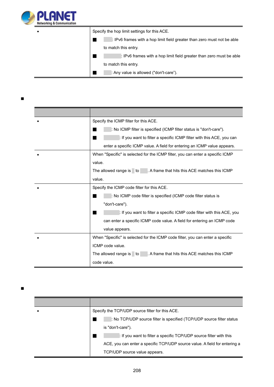 PLANET WGSD-10020HP User Manual | Page 208 / 358