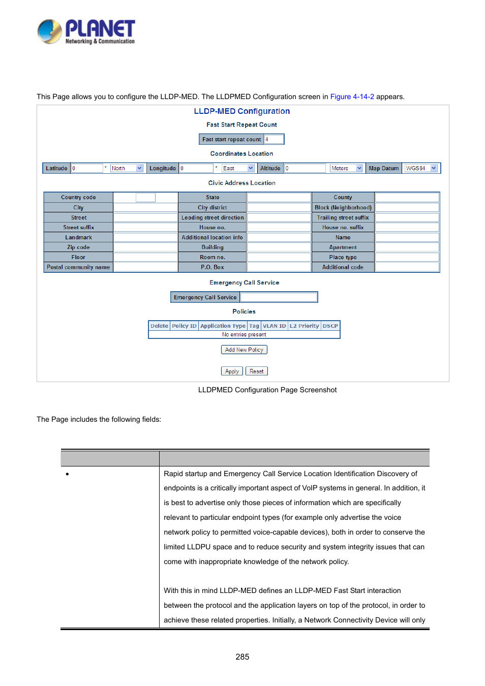 3 lldp med configuration | PLANET WGSD-10020HP User Manual | Page 285 / 358