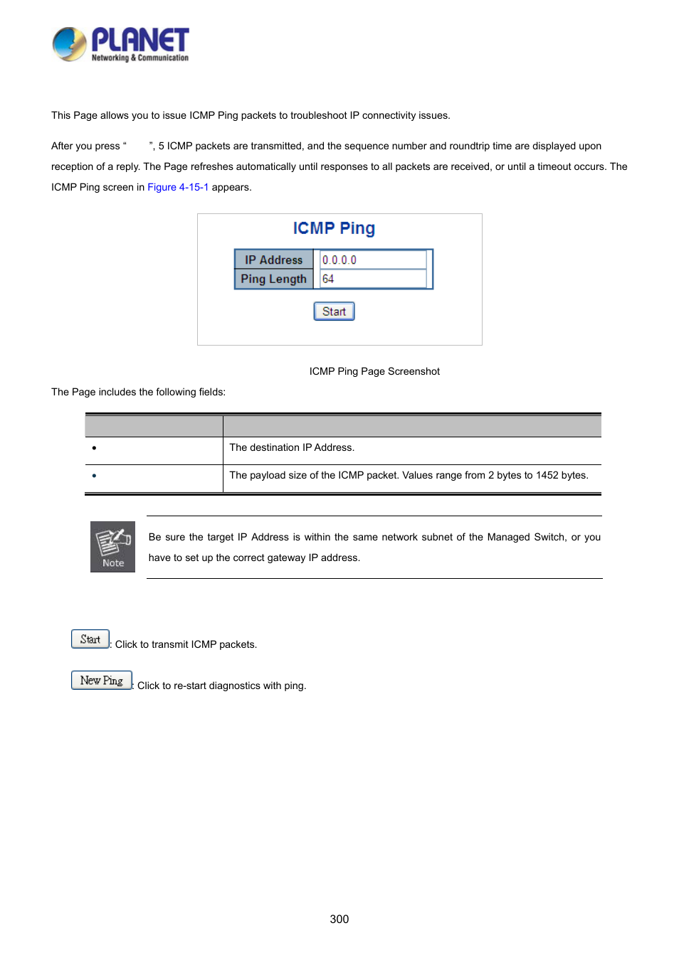 1 ping | PLANET WGSD-10020HP User Manual | Page 300 / 358