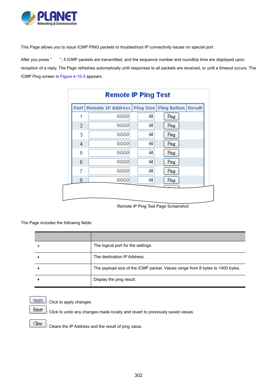 3 remote ip ping test | PLANET WGSD-10020HP User Manual | Page 302 / 358