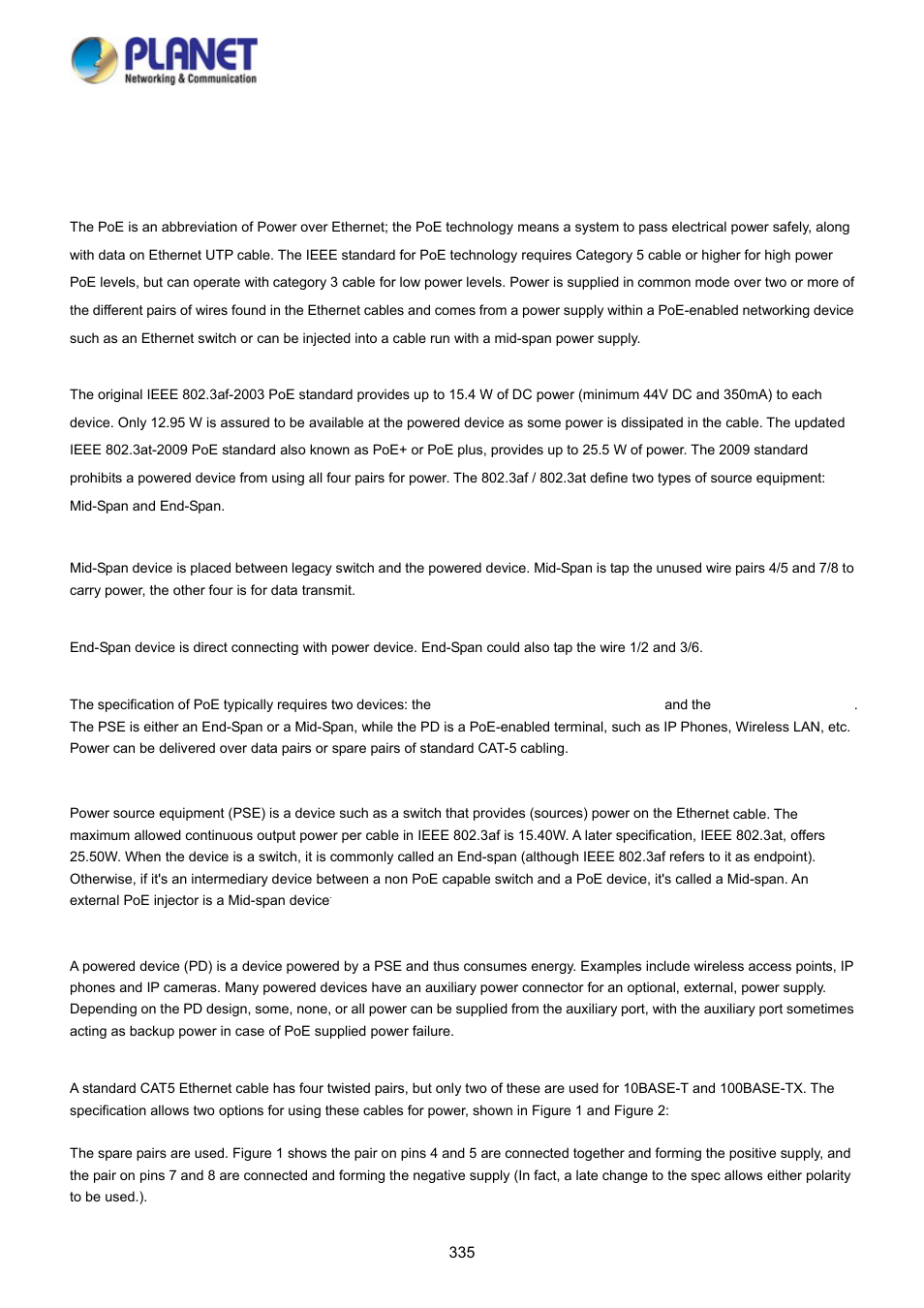 Power over ethernet overview, What is poe | PLANET WGSD-10020HP User Manual | Page 335 / 358