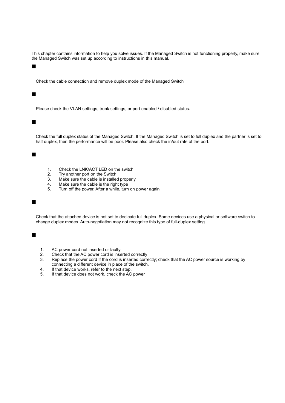 Troubleshooting | PLANET WGSD-10020HP User Manual | Page 337 / 358