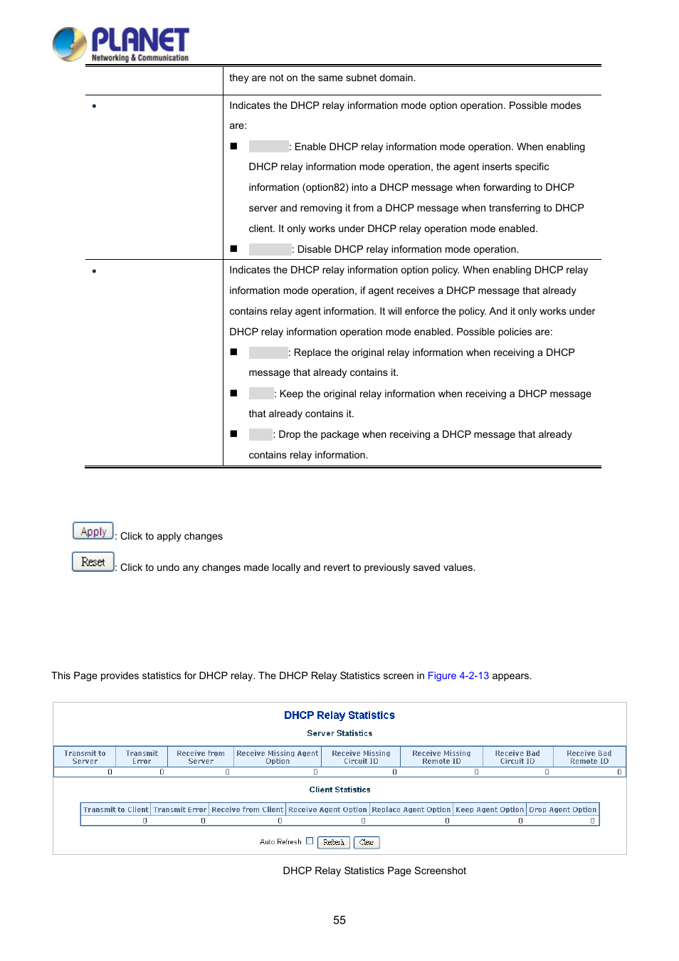 10 dhcp relay statistics | PLANET WGSD-10020HP User Manual | Page 55 / 358
