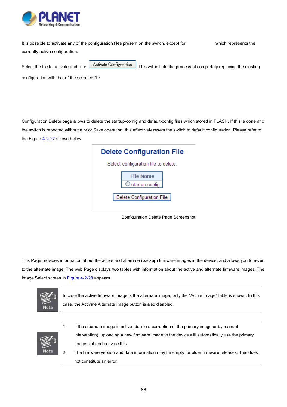 22 configuration delete, 23 image select | PLANET WGSD-10020HP User Manual | Page 66 / 358