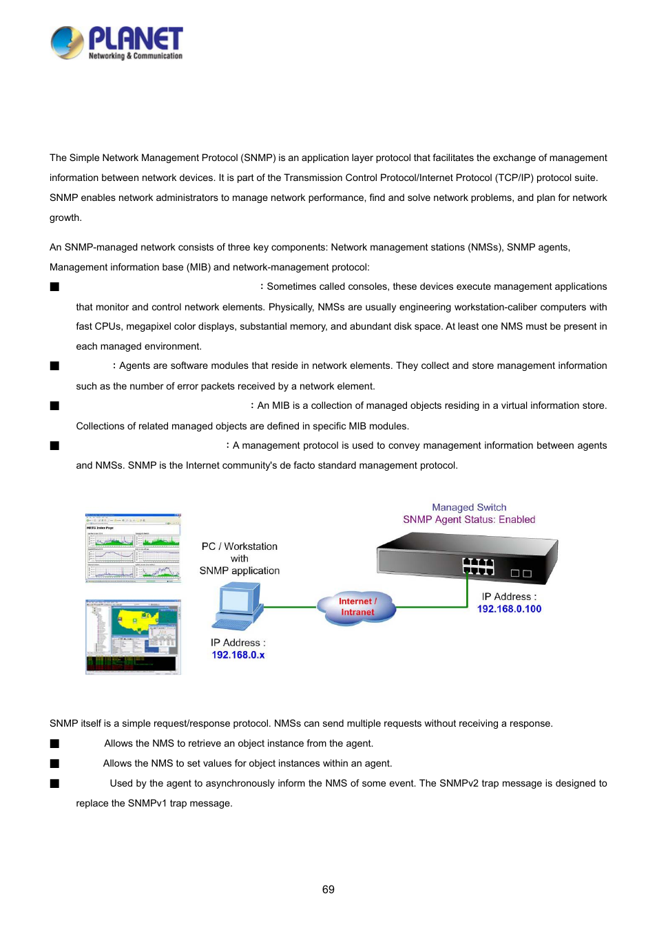 3 simple network management protocol, 1 snmp overview | PLANET WGSD-10020HP User Manual | Page 69 / 358