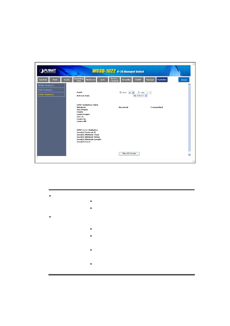 3 gvrp statistics | PLANET WGSD-1022 User Manual | Page 115 / 355
