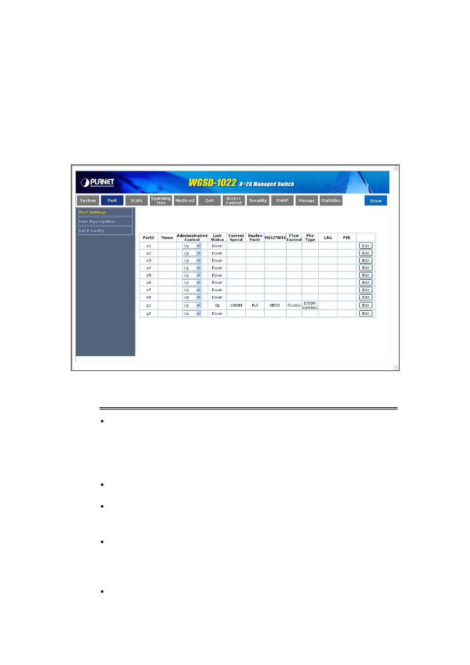 3 port configuration, 1 port settings | PLANET WGSD-1022 User Manual | Page 37 / 355