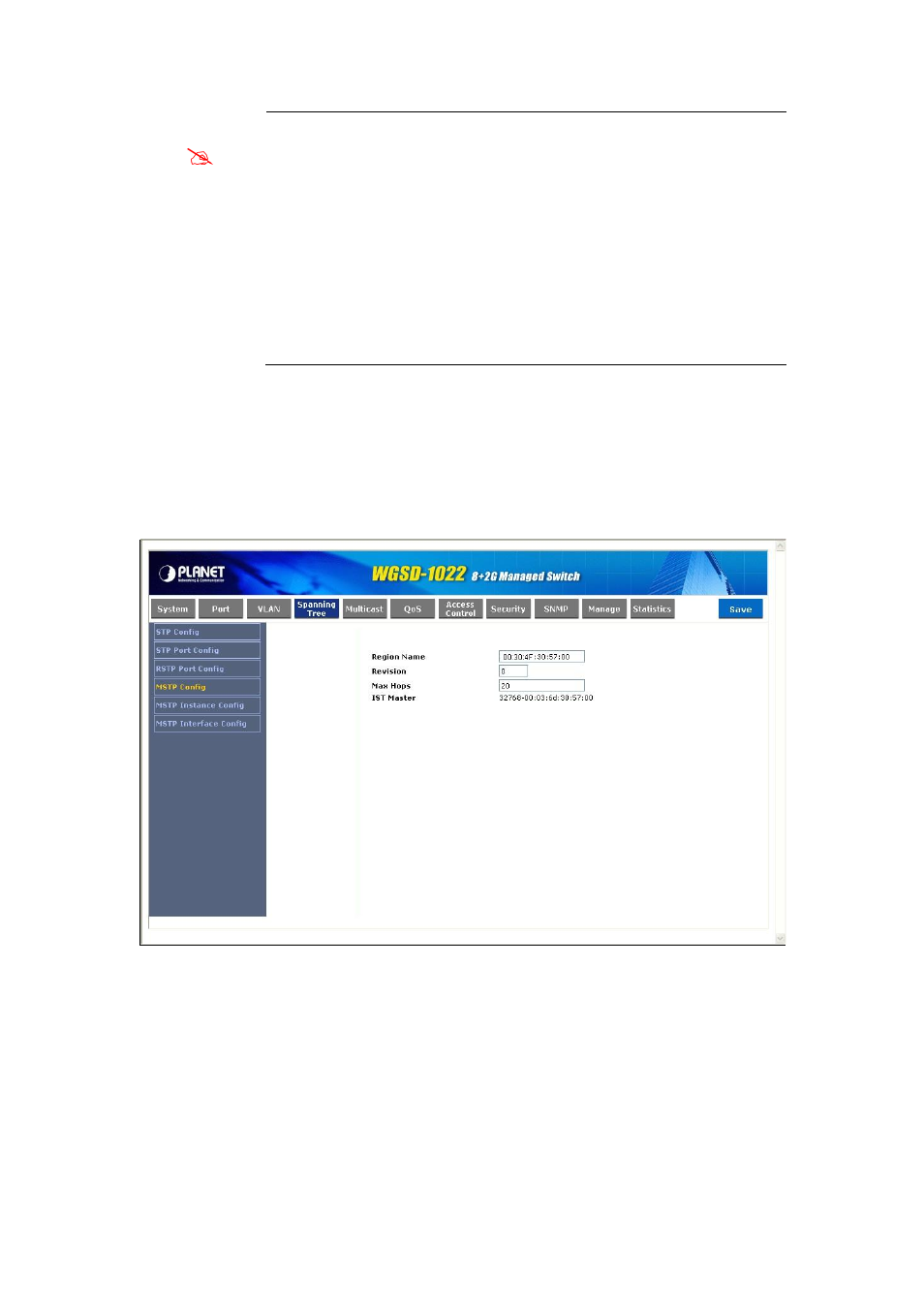 4 mstp config | PLANET WGSD-1022 User Manual | Page 56 / 355