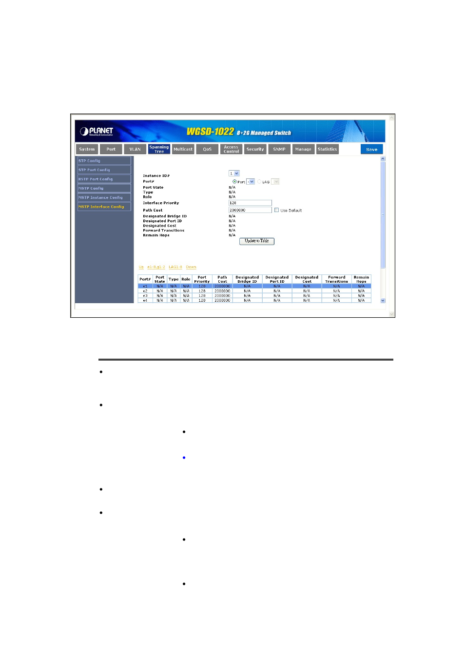 6 mstp interface settings | PLANET WGSD-1022 User Manual | Page 59 / 355