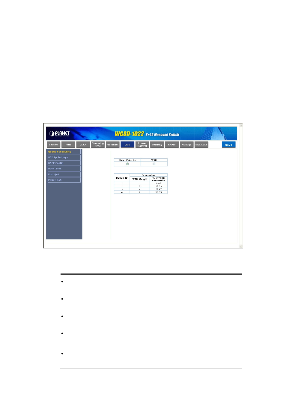 7 qos, 1 queue scheduling | PLANET WGSD-1022 User Manual | Page 66 / 355
