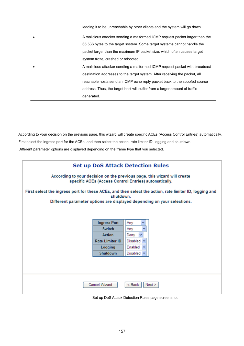 6 set up dos attack detection rules | PLANET WGSD-8020 User Manual | Page 157 / 373