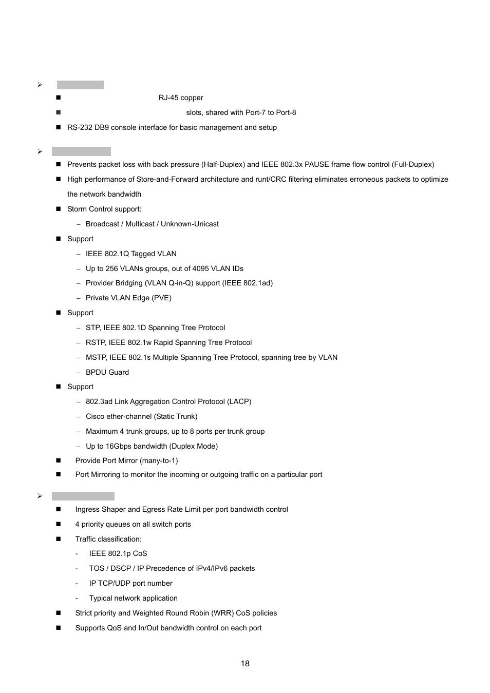 4 product features | PLANET WGSD-8020 User Manual | Page 18 / 373