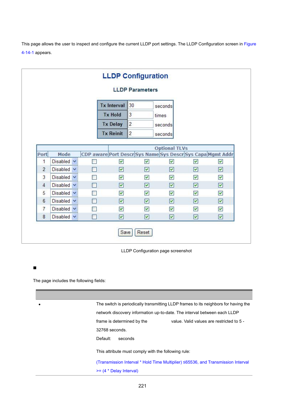 2 lldp configuration | PLANET WGSD-8020 User Manual | Page 221 / 373