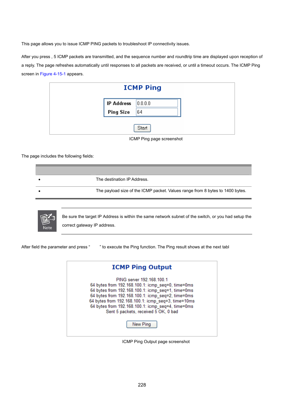 1 ping | PLANET WGSD-8020 User Manual | Page 228 / 373
