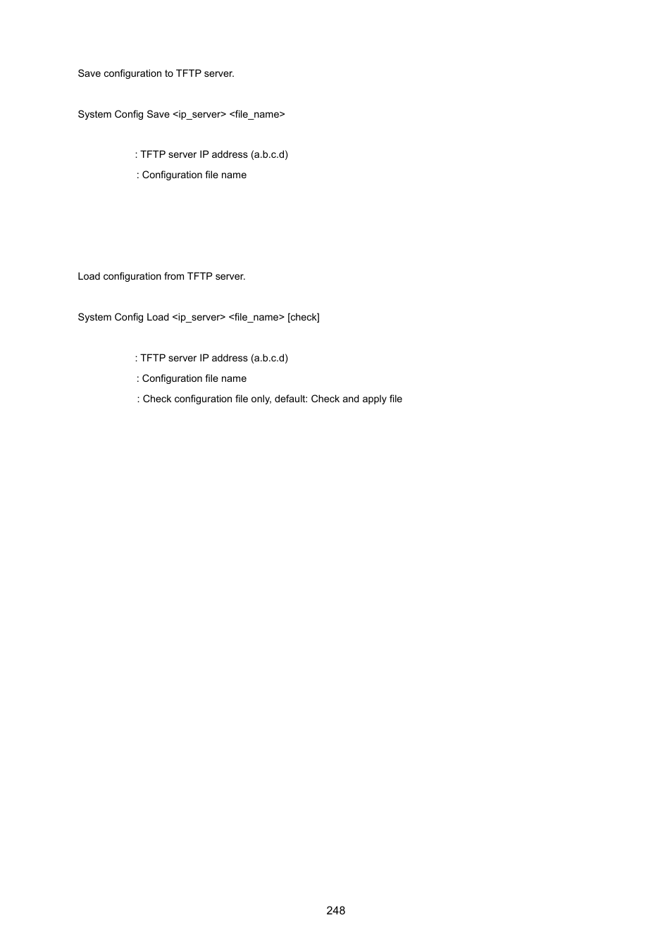 System config load | PLANET WGSD-8020 User Manual | Page 248 / 373