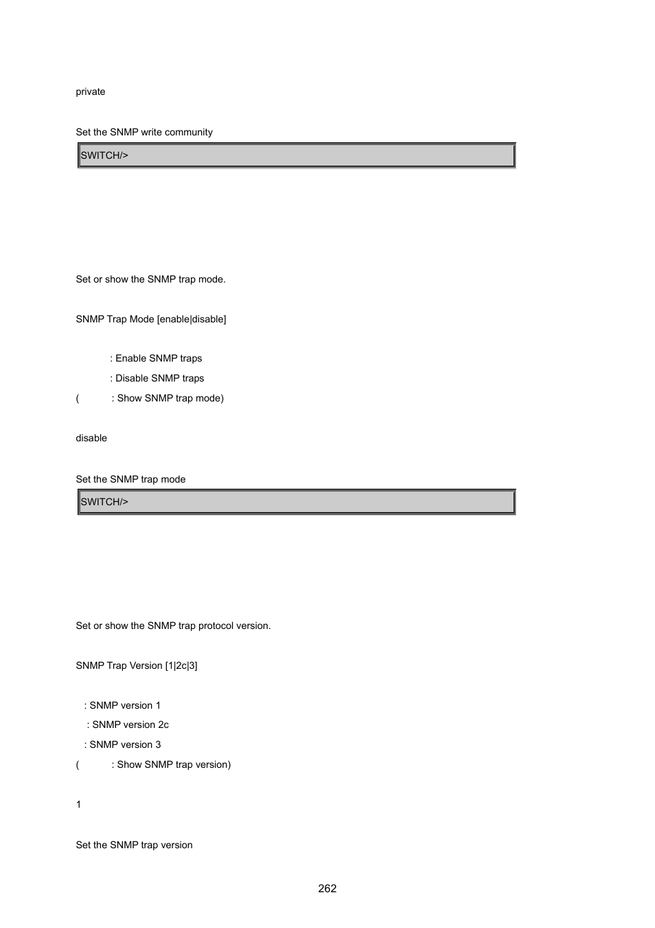 Snmp trap mode, Snmp trap version | PLANET WGSD-8020 User Manual | Page 262 / 373