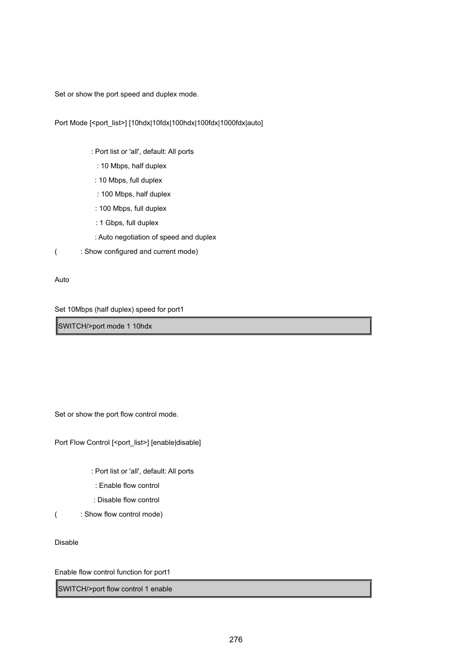 Port mode, Port flow control | PLANET WGSD-8020 User Manual | Page 276 / 373