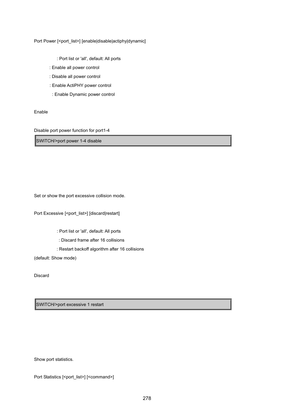 Port excessive, Port statistics | PLANET WGSD-8020 User Manual | Page 278 / 373