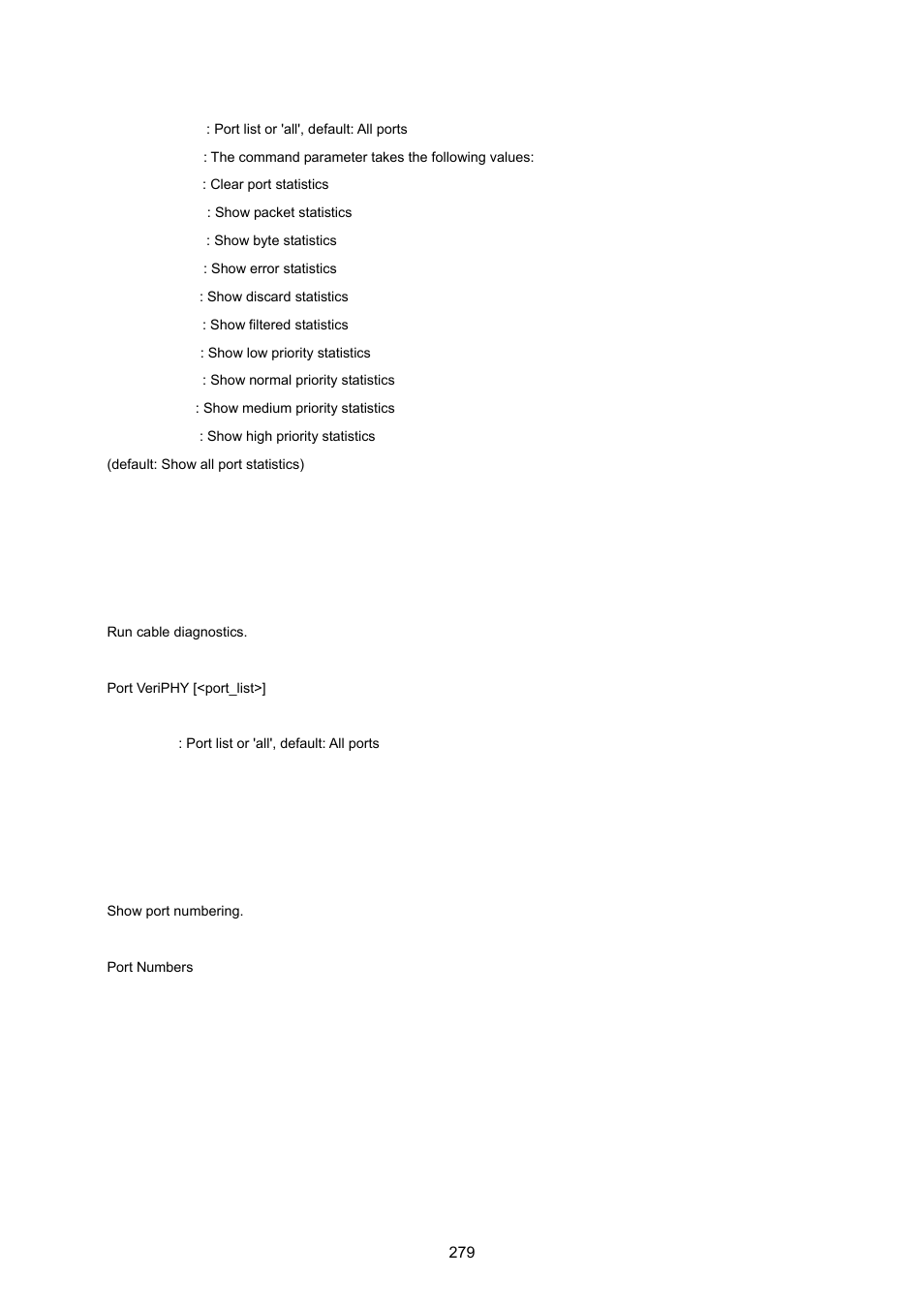 Port veriphy, Port numbers | PLANET WGSD-8020 User Manual | Page 279 / 373