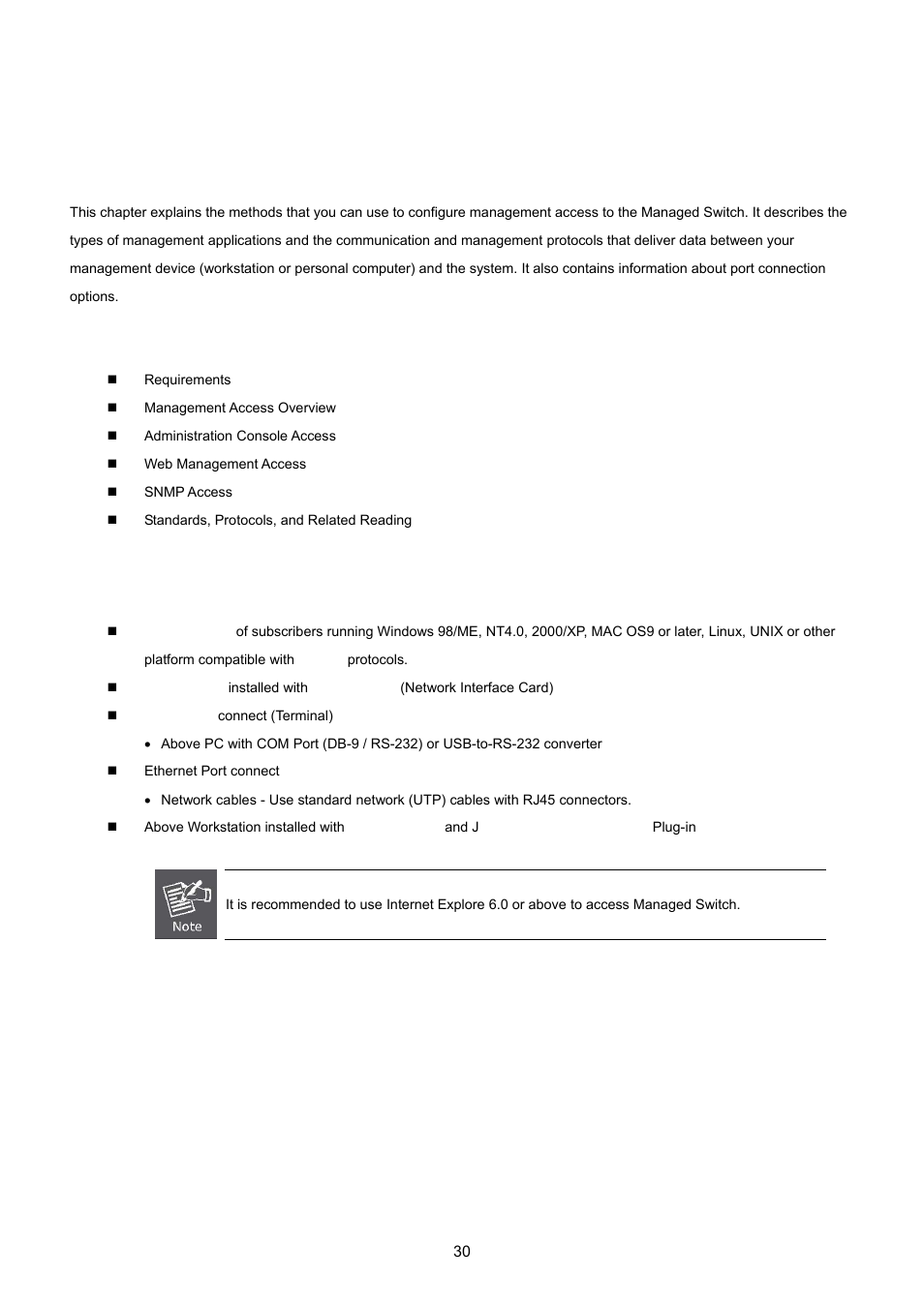 Switch management, 1 requirements | PLANET WGSD-8020 User Manual | Page 30 / 373