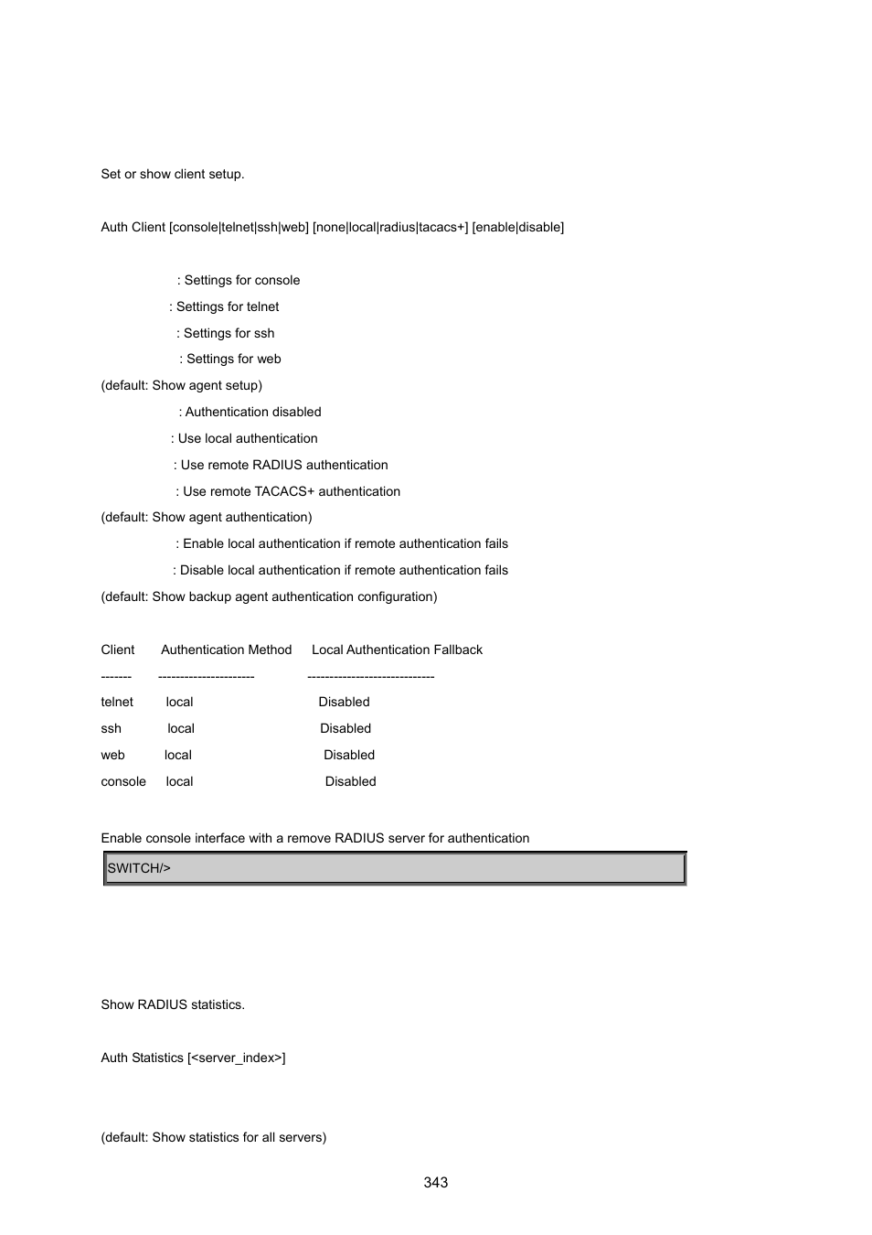 Authentication client, Authentication statistics | PLANET WGSD-8020 User Manual | Page 343 / 373