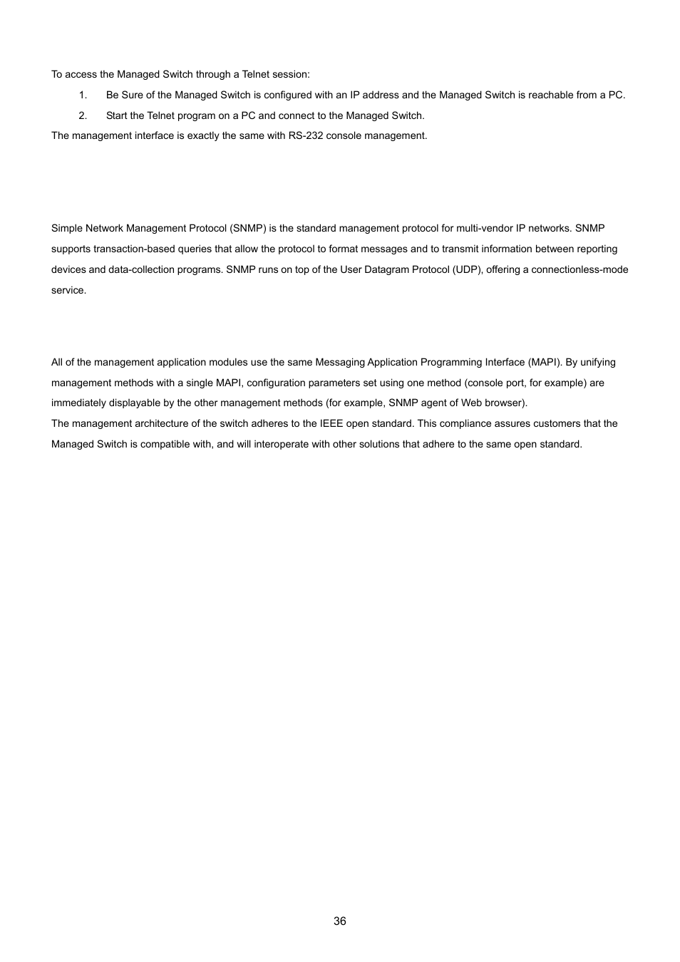 2 snmp protocol, 3 management architecture | PLANET WGSD-8020 User Manual | Page 36 / 373