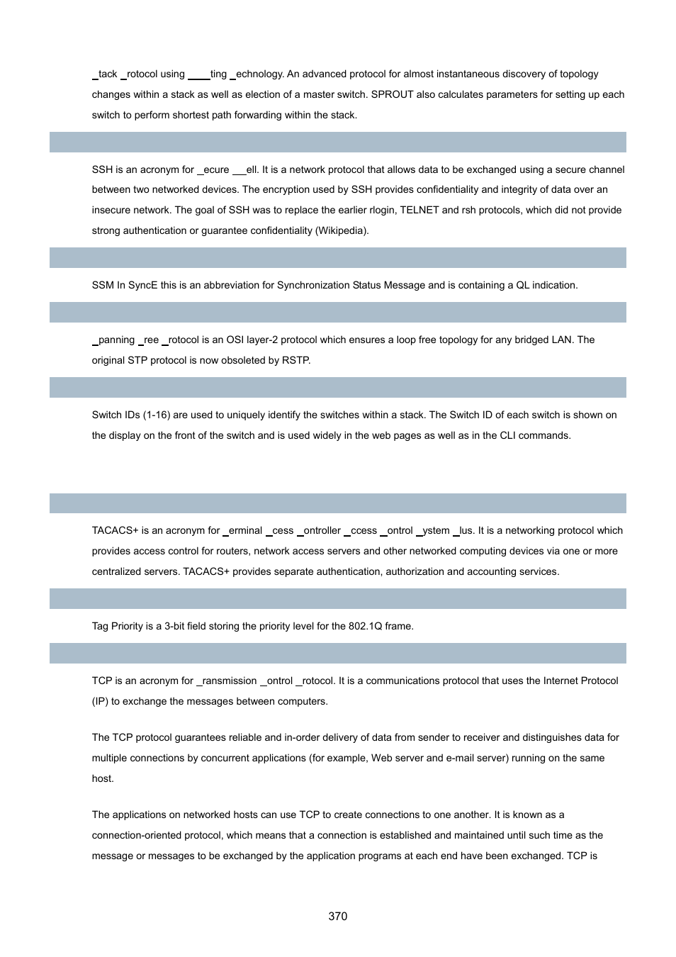 PLANET WGSD-8020 User Manual | Page 370 / 373