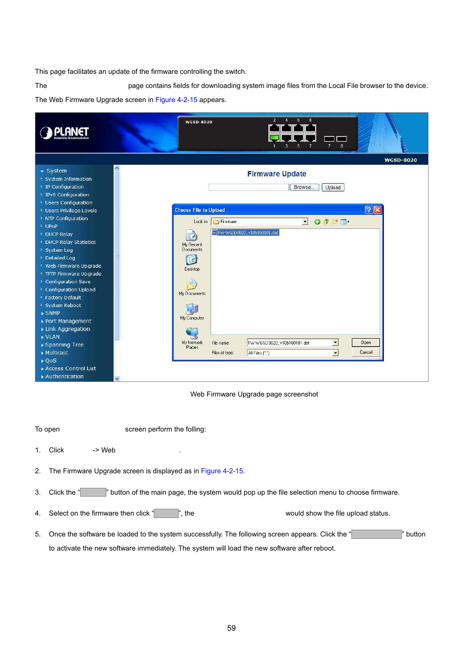 12 web firmware upgrade | PLANET WGSD-8020 User Manual | Page 59 / 373