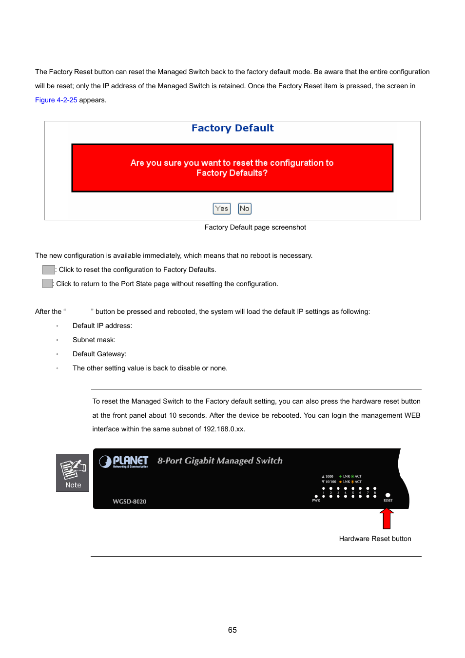 16 factory default | PLANET WGSD-8020 User Manual | Page 65 / 373