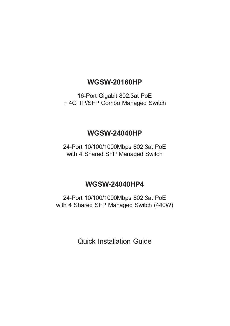 PLANET WGSW-20160HP User Manual | 12 pages