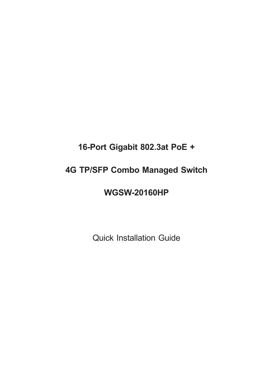 PLANET WGSW-20160HP User Manual | 12 pages