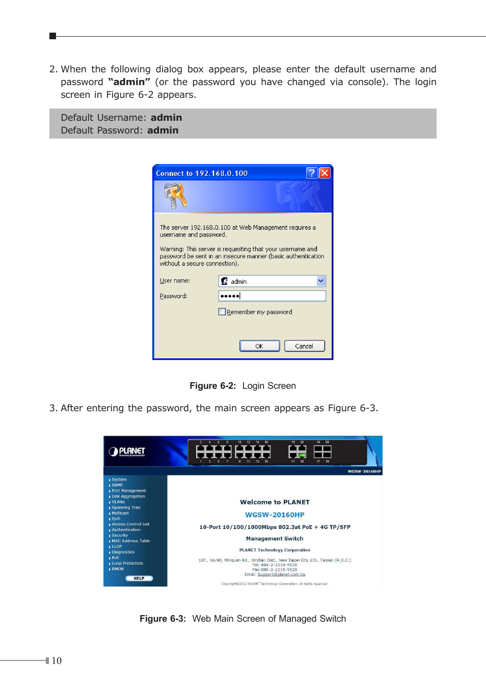 PLANET WGSW-20160HP User Manual | Page 10 / 12