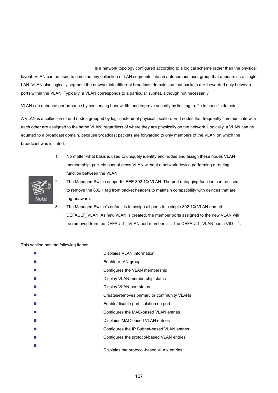 6 vlan, 1 vlan overview | PLANET WGSW-20160HP User Manual | Page 107 / 555