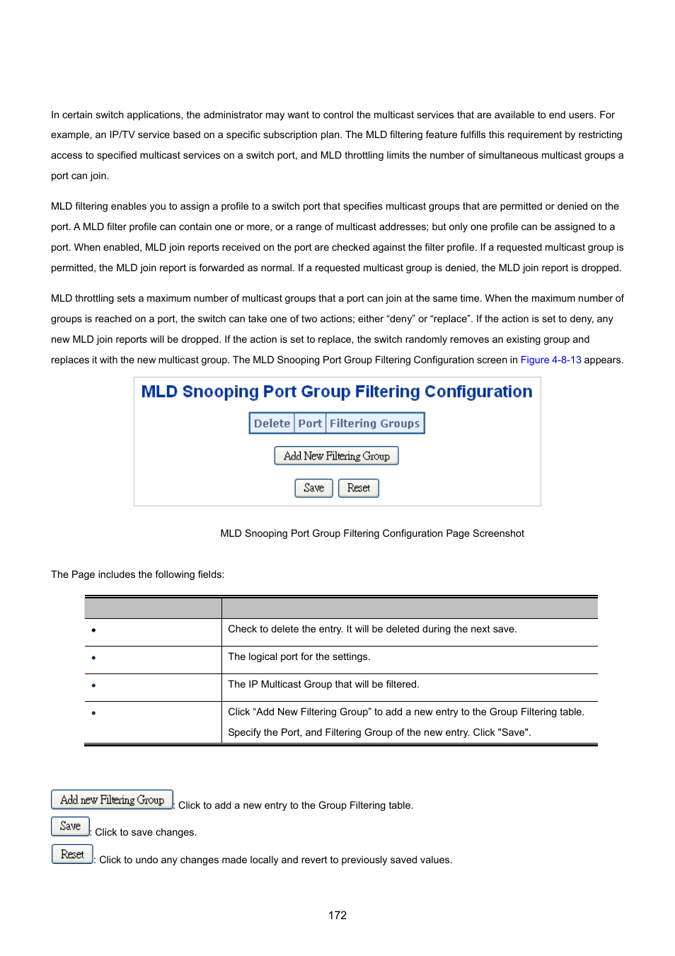 10 mld snooping port group filtering | PLANET WGSW-20160HP User Manual | Page 172 / 555