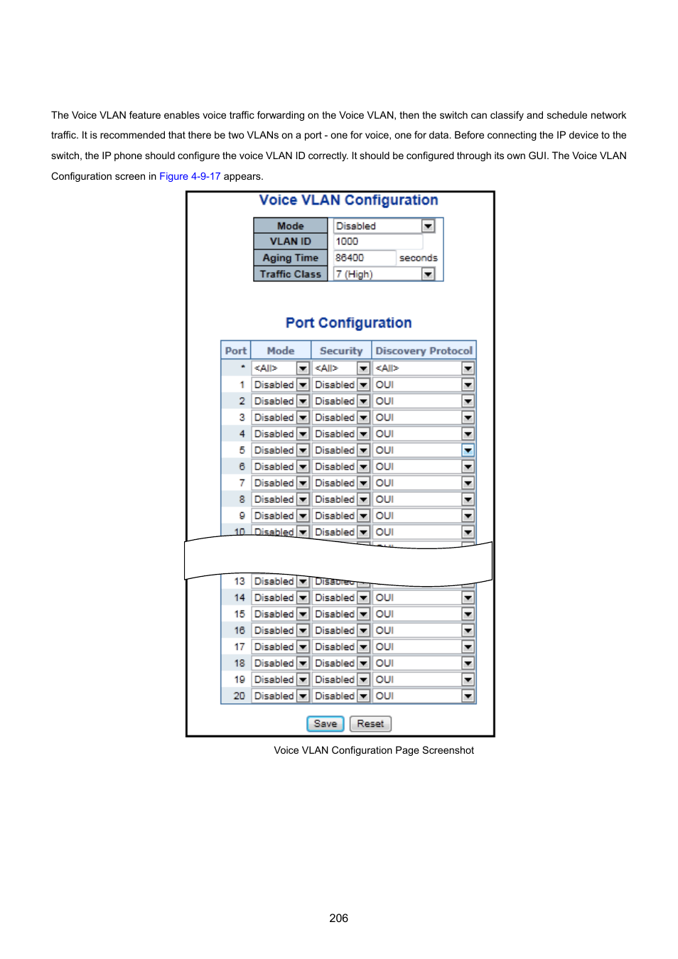 15 voice vlan configuration | PLANET WGSW-20160HP User Manual | Page 206 / 555