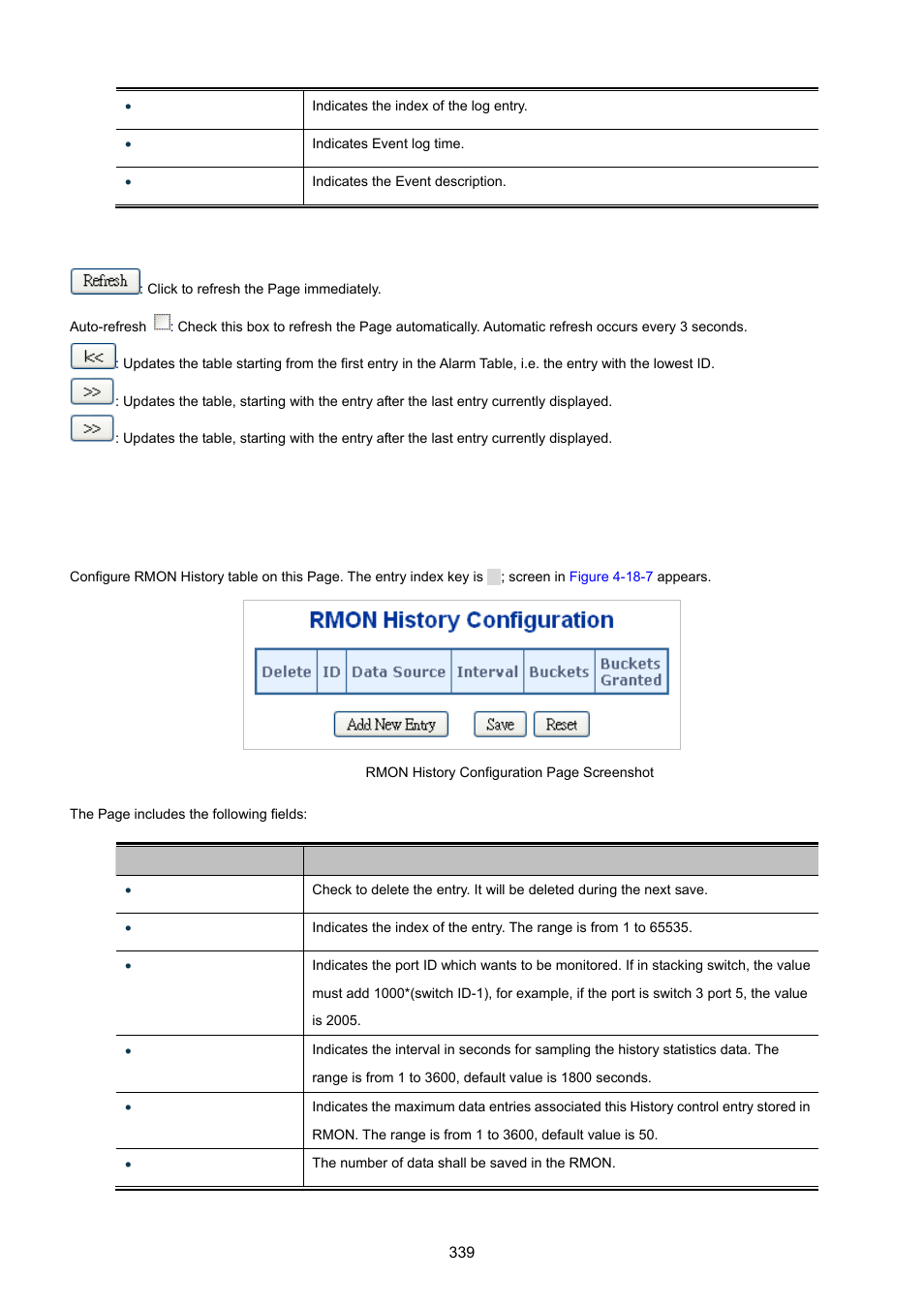7 rmon history configuration | PLANET WGSW-20160HP User Manual | Page 339 / 555