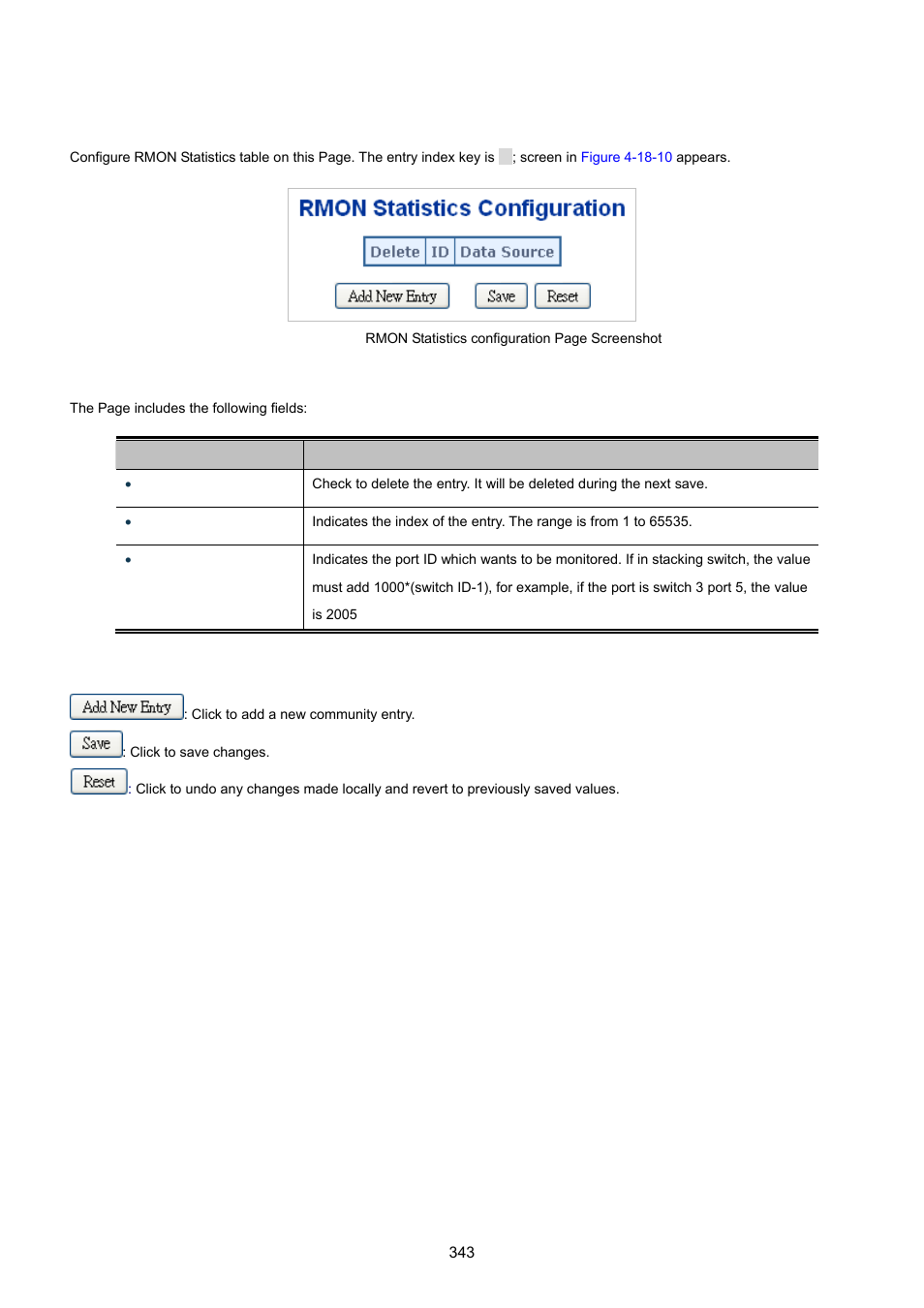 10 rmon statistics configuration | PLANET WGSW-20160HP User Manual | Page 343 / 555