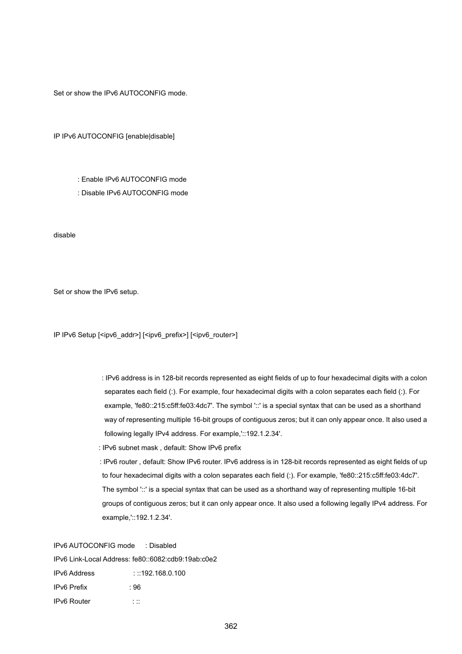 Ipv6 autocinfig, Ipv6 setup | PLANET WGSW-20160HP User Manual | Page 362 / 555