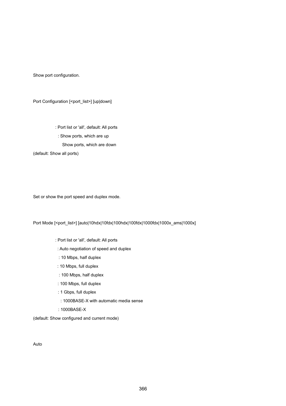 3 port management command, Port configuration, Port mode | PLANET WGSW-20160HP User Manual | Page 366 / 555