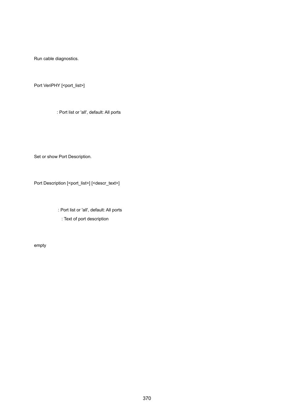 Port veriphy, Port description | PLANET WGSW-20160HP User Manual | Page 370 / 555