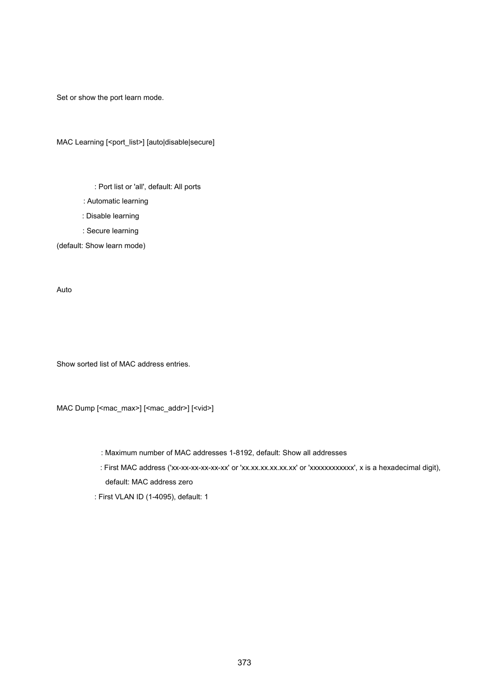 Mac learning, Mac dump | PLANET WGSW-20160HP User Manual | Page 373 / 555