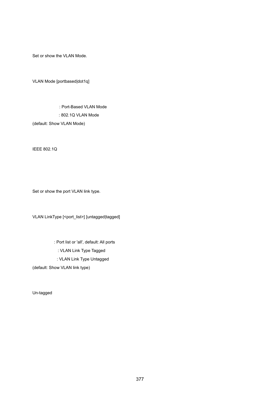 Vlan mode, Vlan link type | PLANET WGSW-20160HP User Manual | Page 377 / 555