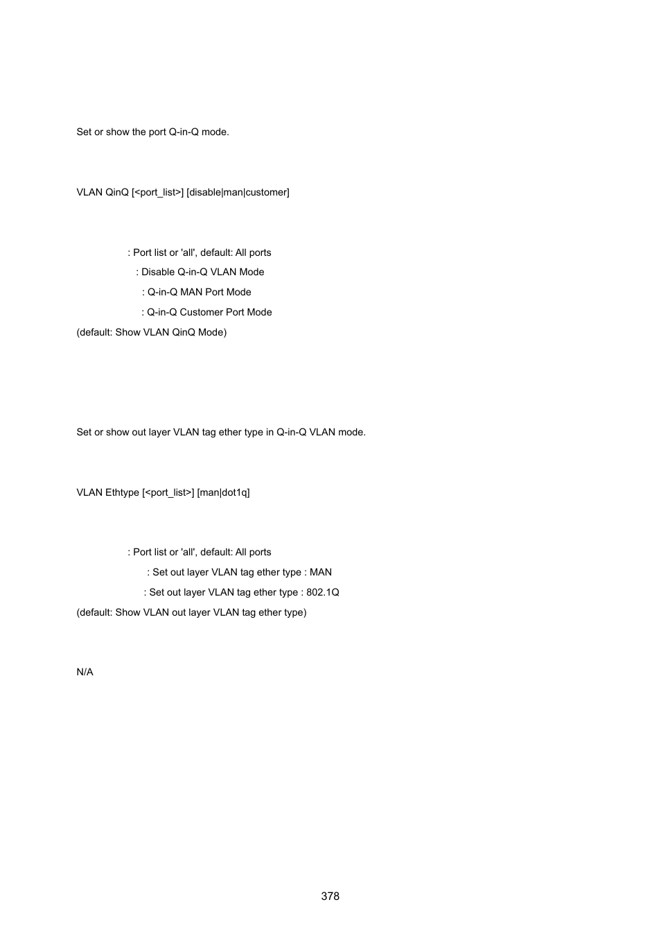 Vlan q-in-q mode, Vlan ethernet type | PLANET WGSW-20160HP User Manual | Page 378 / 555